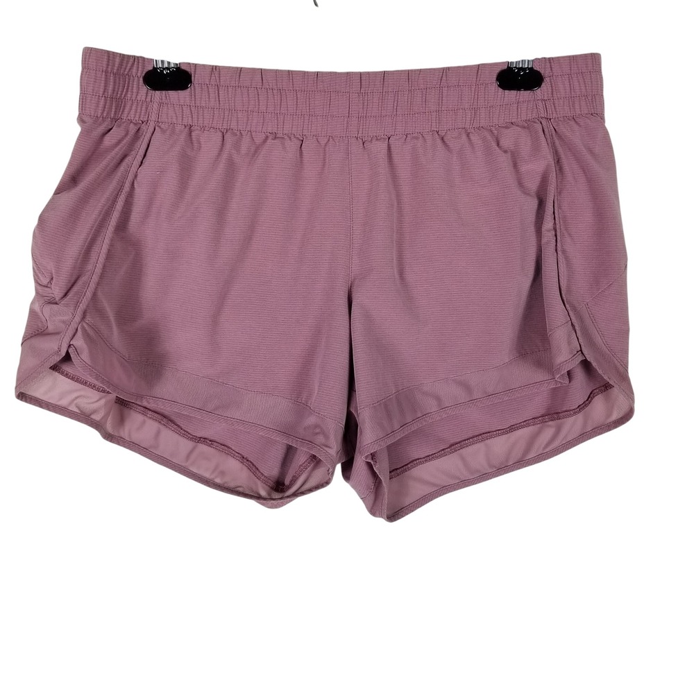 Athleta Mesh Racer Run Short Women L Mauve 4 Inch Inseam Activewear 41s